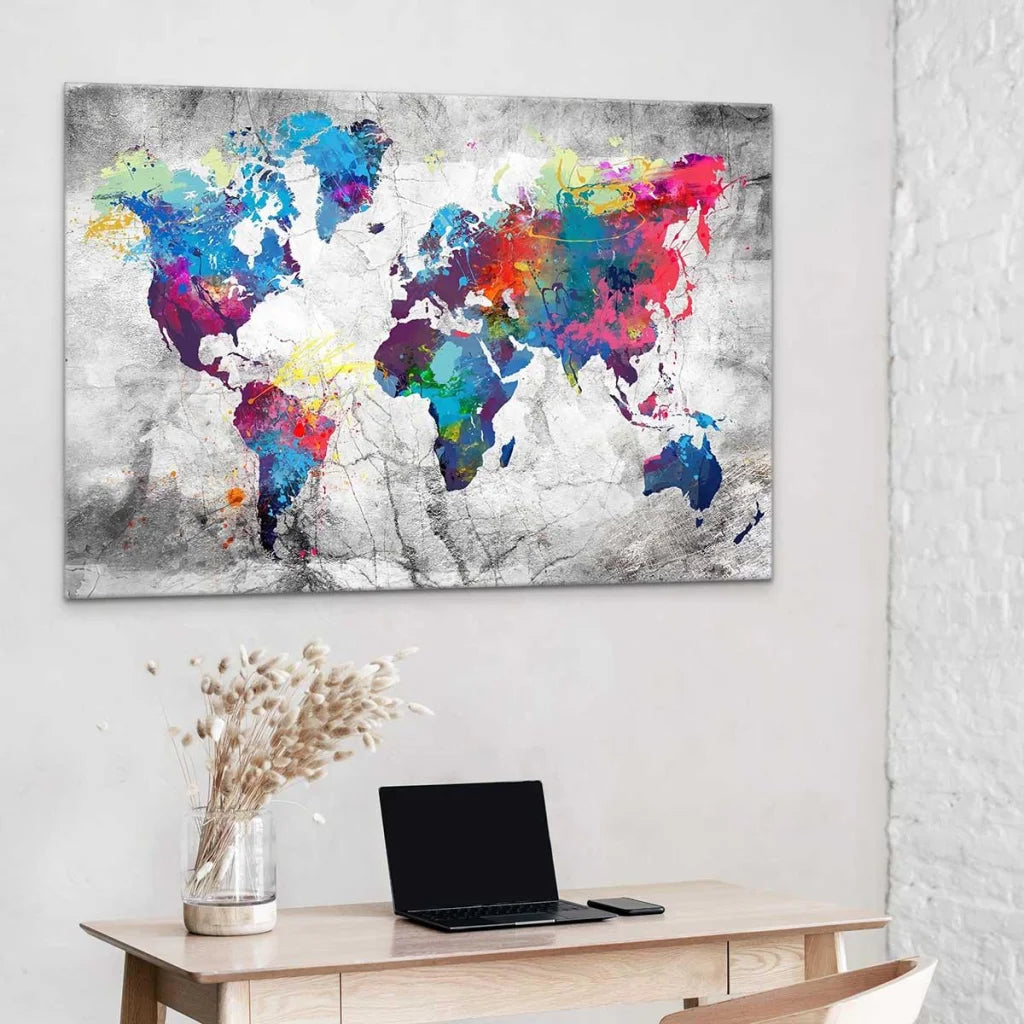 Tableau Carte du monde Colorée - Montableaudeco