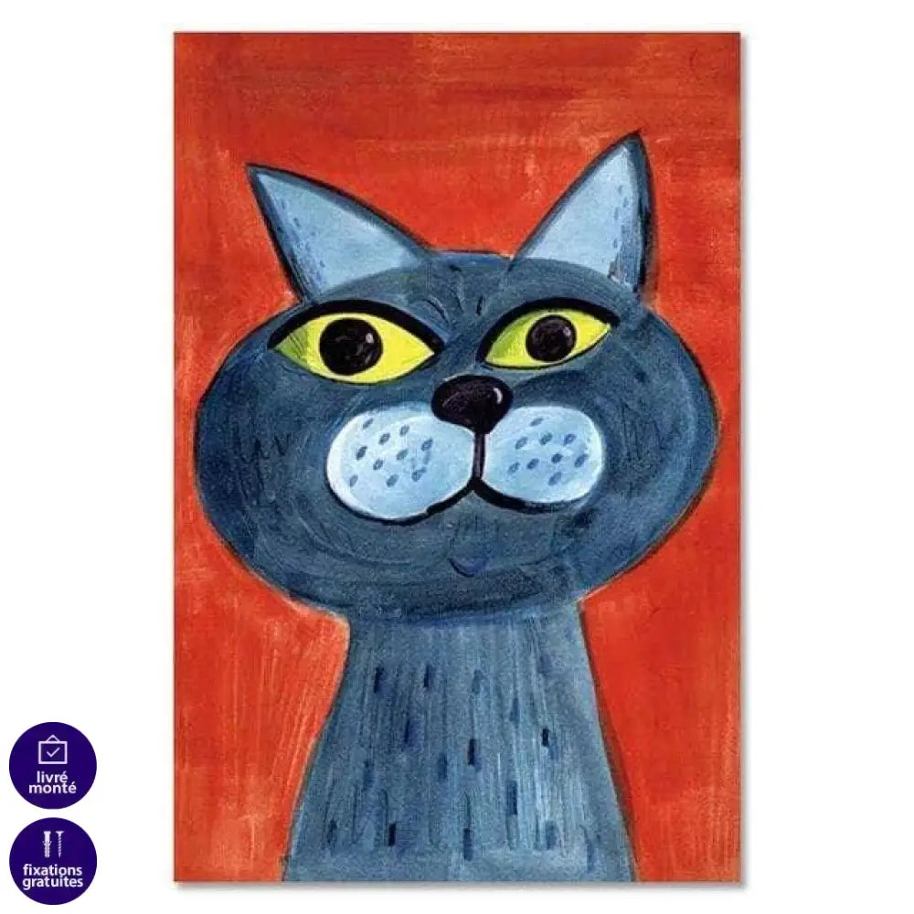 Tableau Chat Coloré | Déco Original | Offre de Bienvenue -20% f