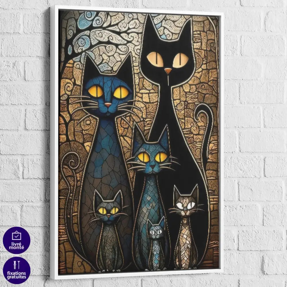 Tableau mural chats modernes – style mosaïque