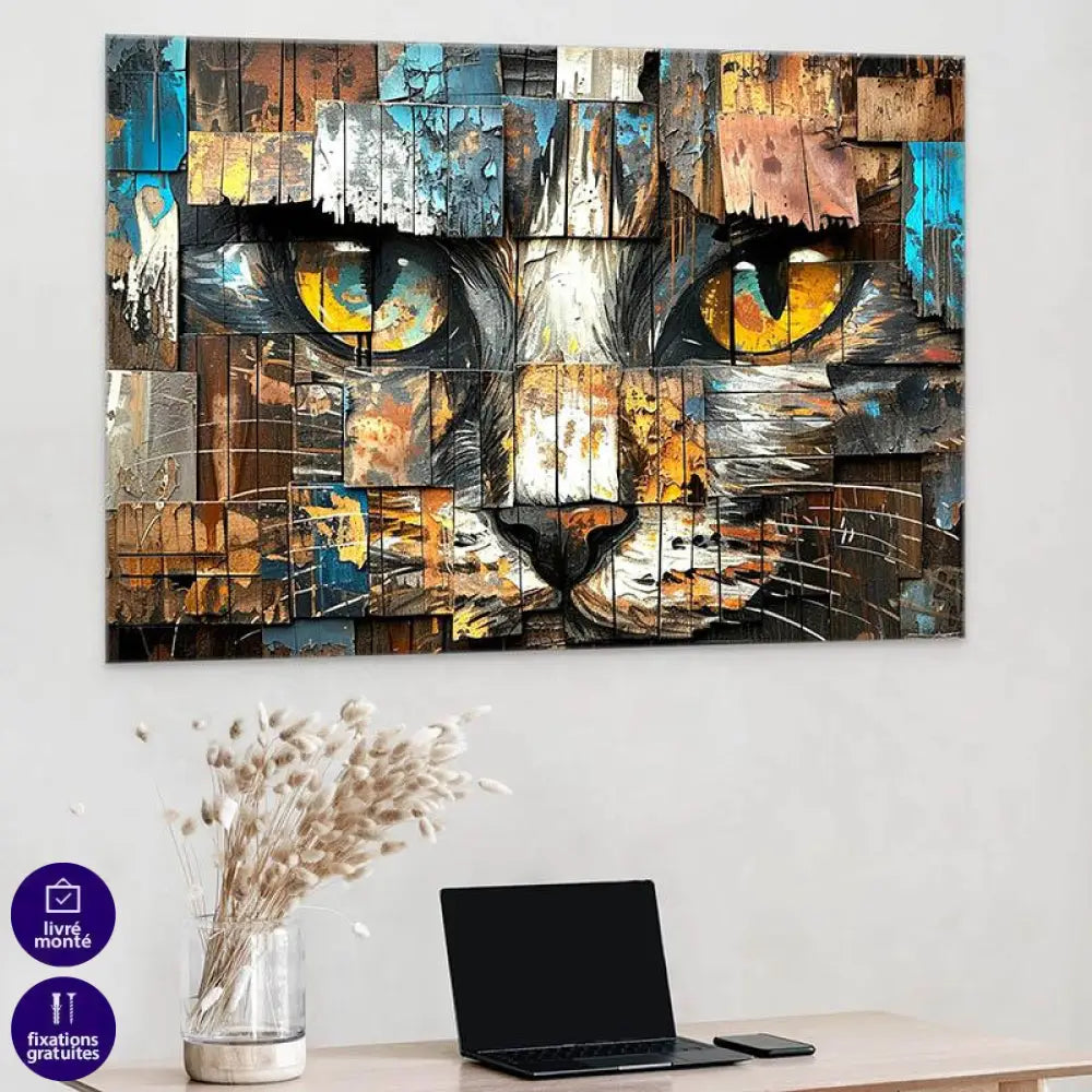 Tableau Chat Le Mur - Montableaudeco