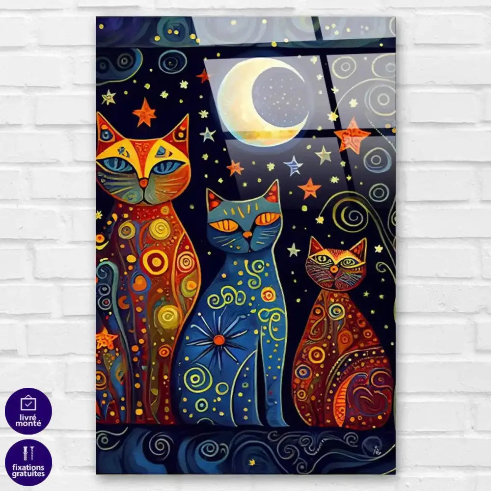 Tableau Chat Lune - Montableaudeco