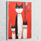 Tableau Chat Trilogie des Félins 40x60cm / Cadre Blanc / C Tableau Street Art