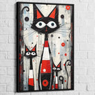 Tableau Chat Trilogie des Félins 40x60cm / Cadre Noir / A Tableau Street Art