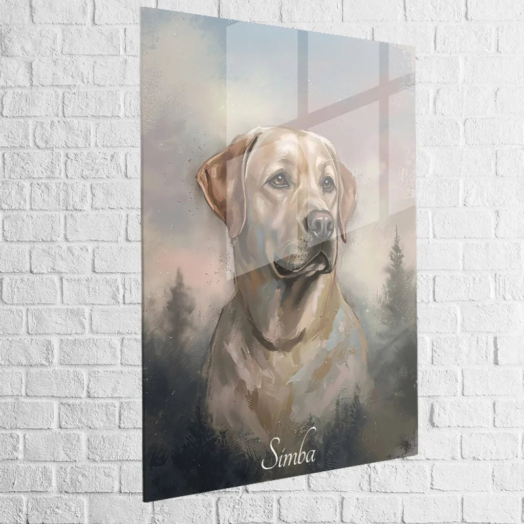 portrait élégant de chien sur fond pastel