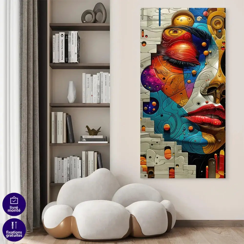 Décoration murale moderne portrait abstrait cosmique

