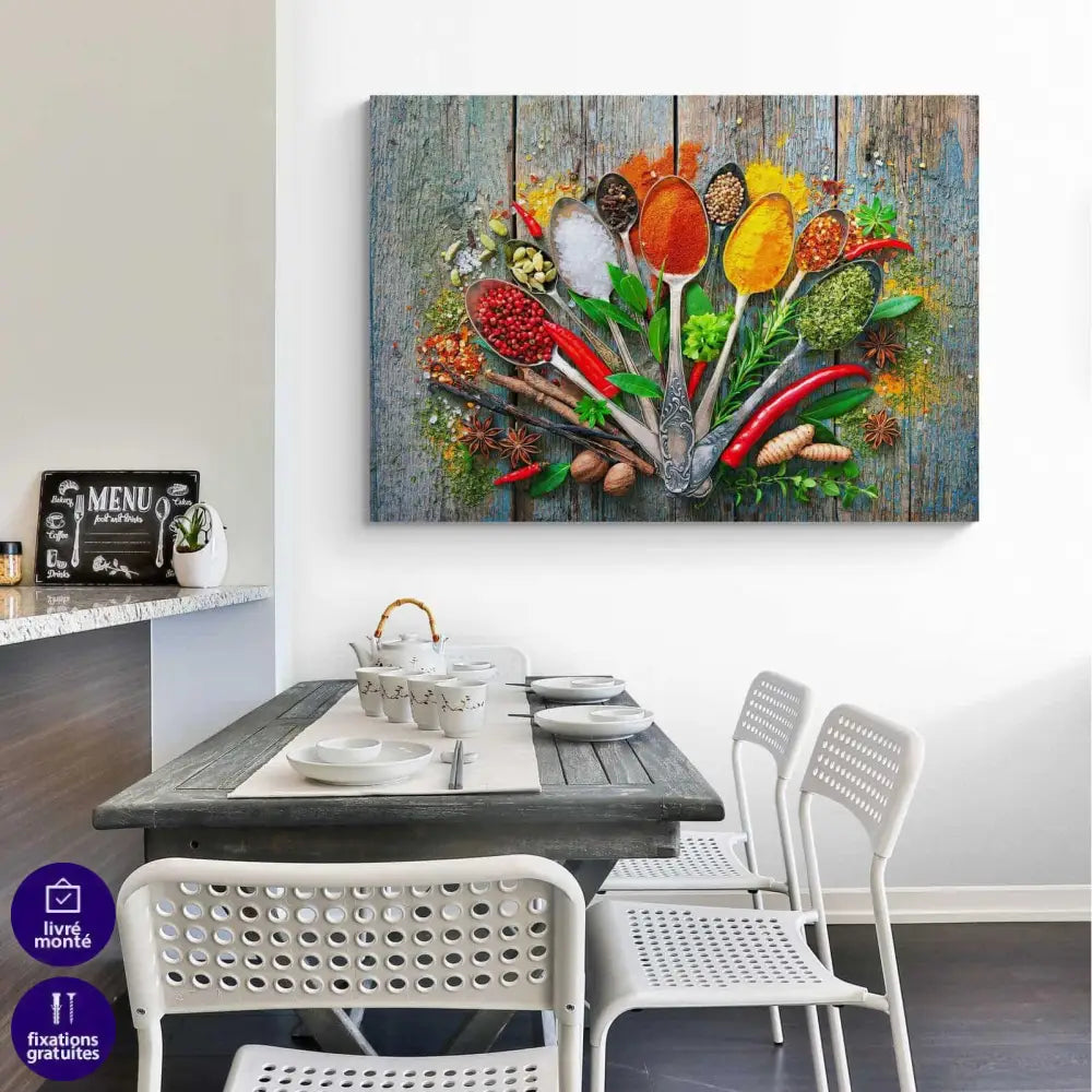 Tableau Cuisine Cuillères et épices - Montableaudeco