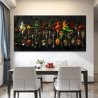 Tableau Symphonie d'Épices - voyage culinaire et explosion de saveurs en art mural

