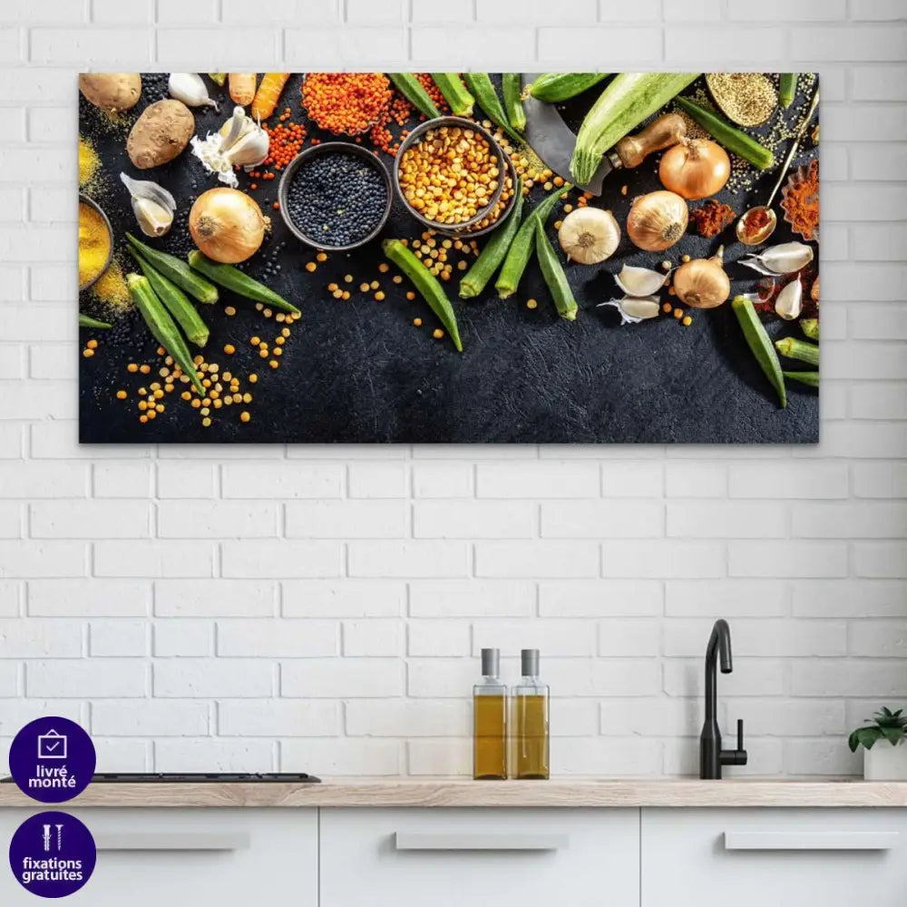 Tableau Cuisine Légumes et Épices - Montableaudeco