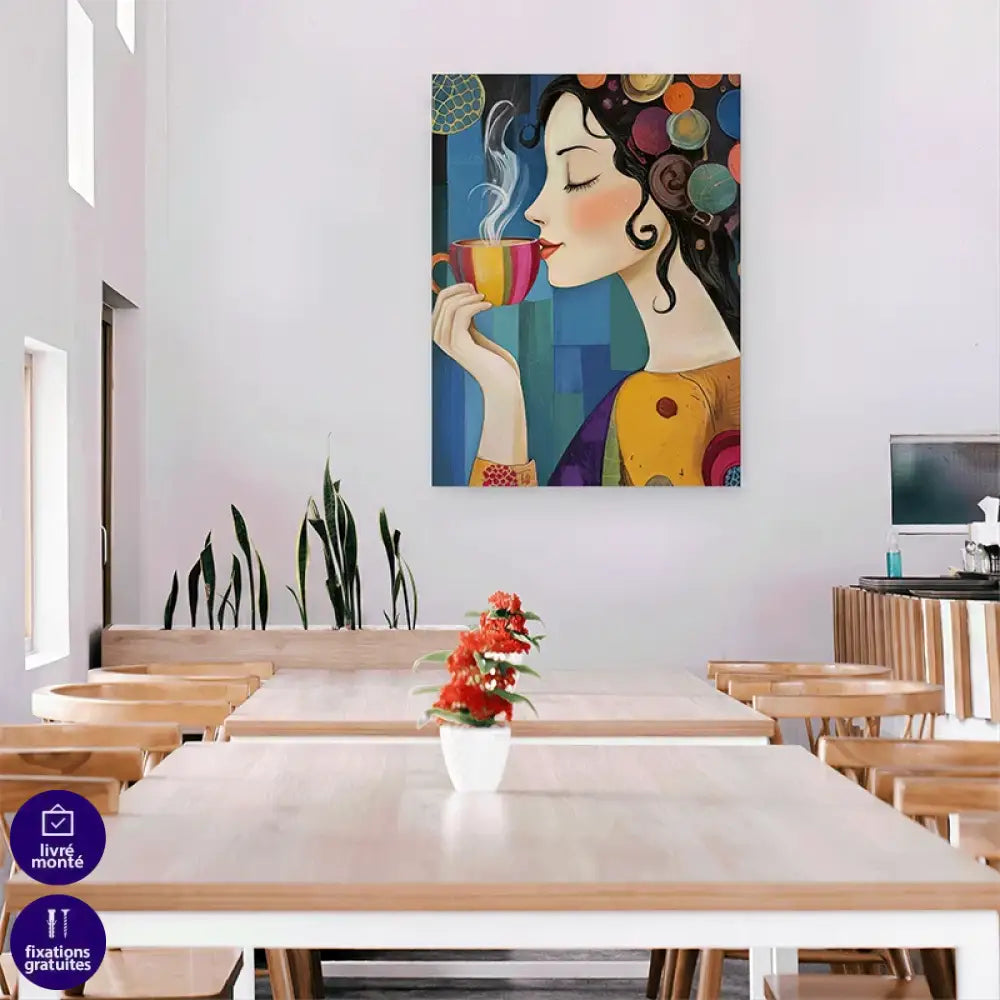 Tableau de décoration aux tons chauds pour espace cuisine ou salle à manger