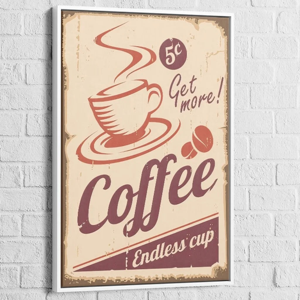 Tableau Cuisine Vintage 60 40x60cm / Cadre Blanc Tableau Cuisine