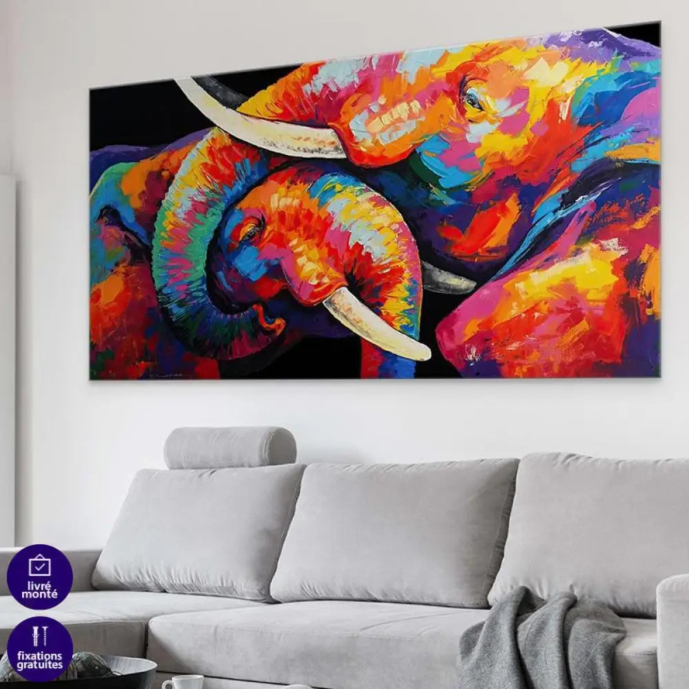 Tableau Eléphant L'amour - Montableaudeco