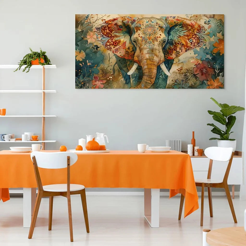 Tableau Éléphant Majesté Florale Tableau Célébrité