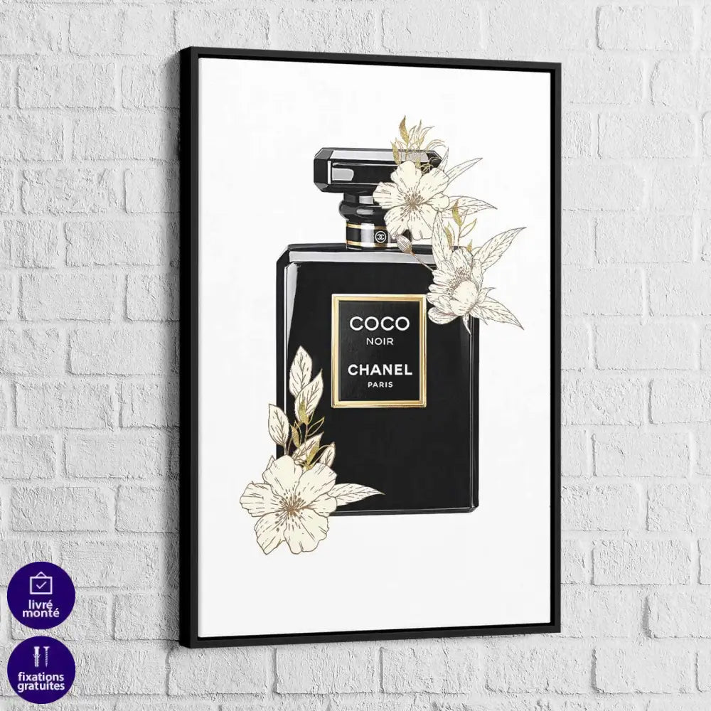 Tableau Fashion Coco Noir et Or 3 Pièces - Montableaudeco