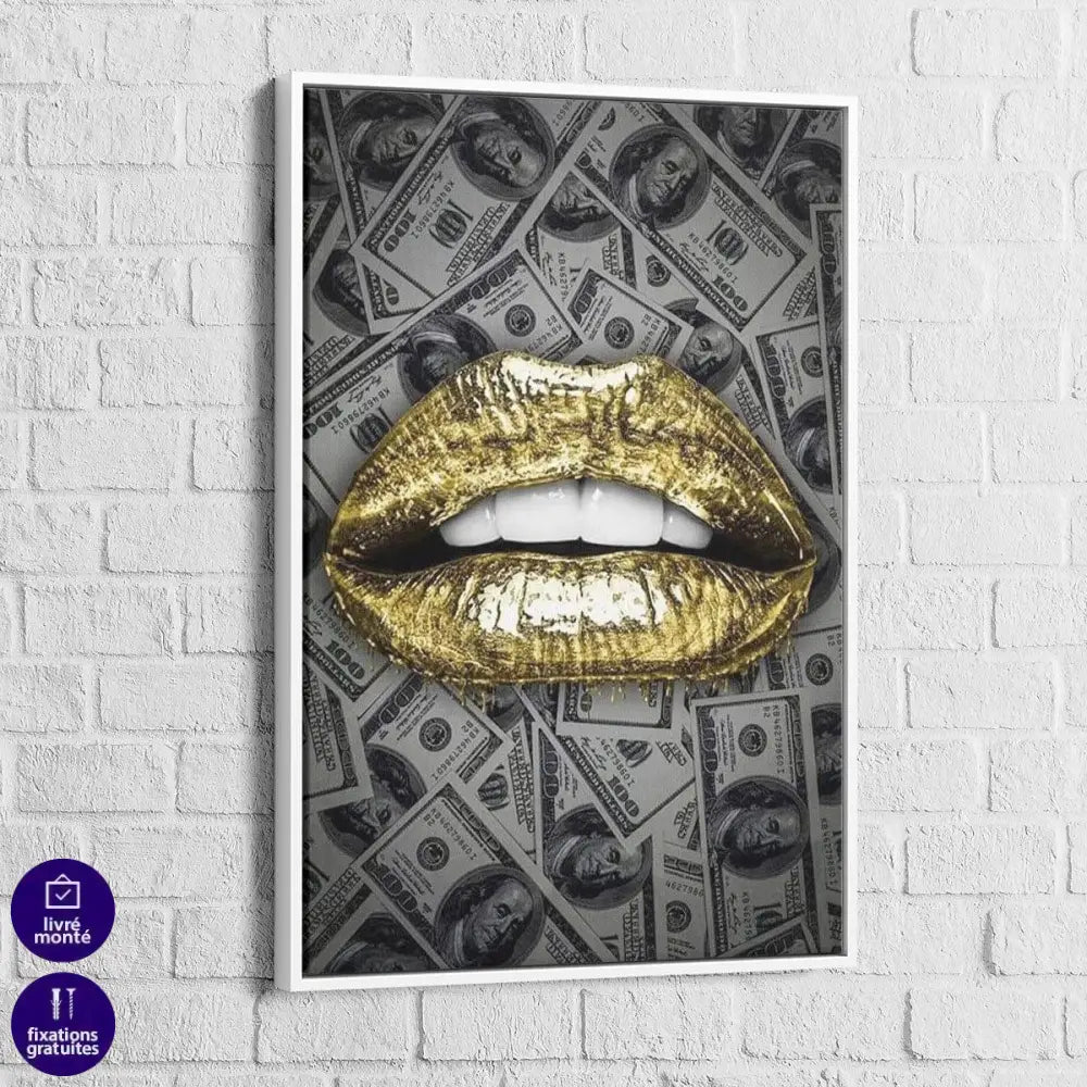 Tableau Fashion Des Dollars et des Lèvres - Montableaudeco