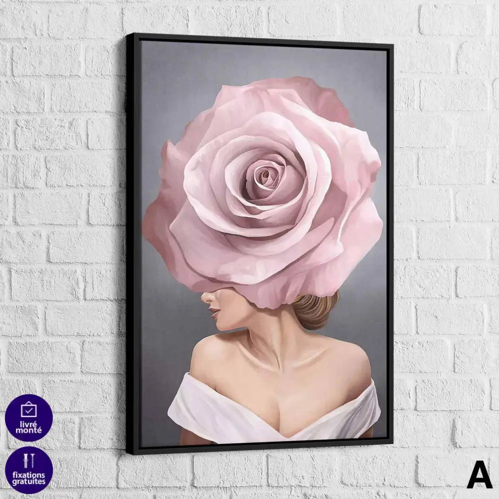 Tableau Fashion Femme Fleur - Montableaudeco