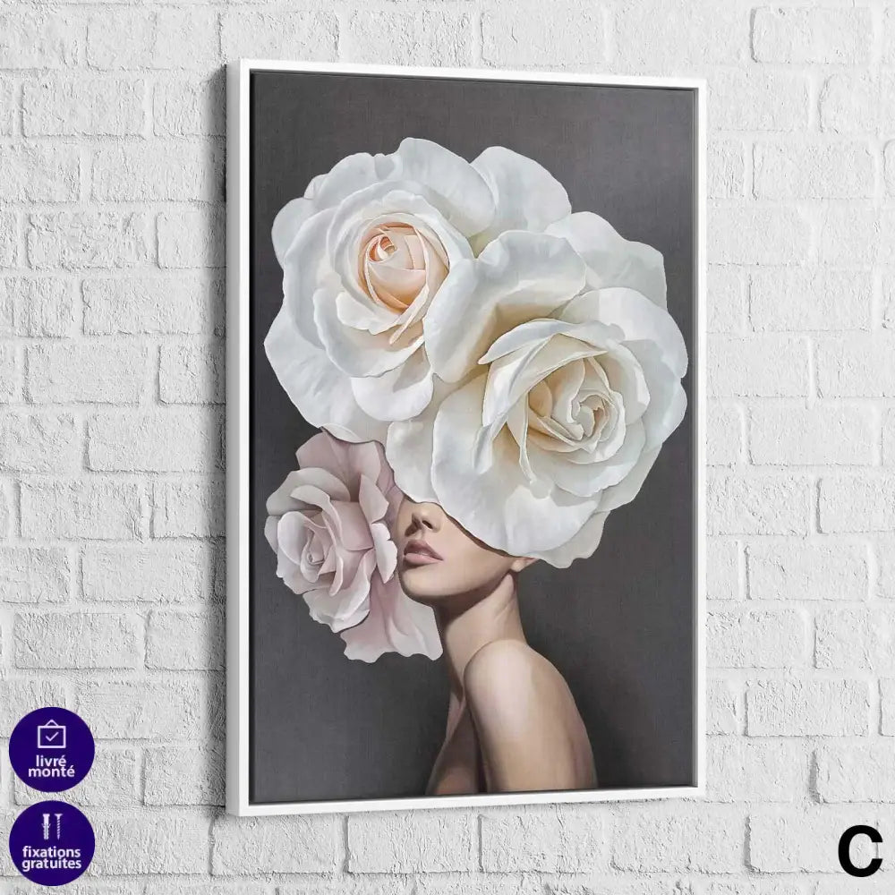 Tableau Fashion Femme Fleur - Montableaudeco
