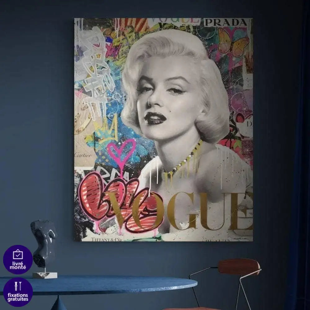 Tableau Fashion Marylin Monroe Vogue - Montableaudeco