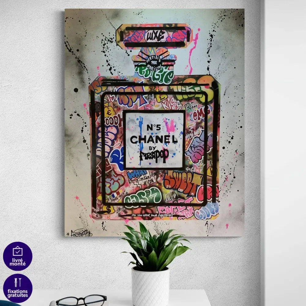 Tableau Fashion N°5 Chanel Graffiti - Montableaudeco
