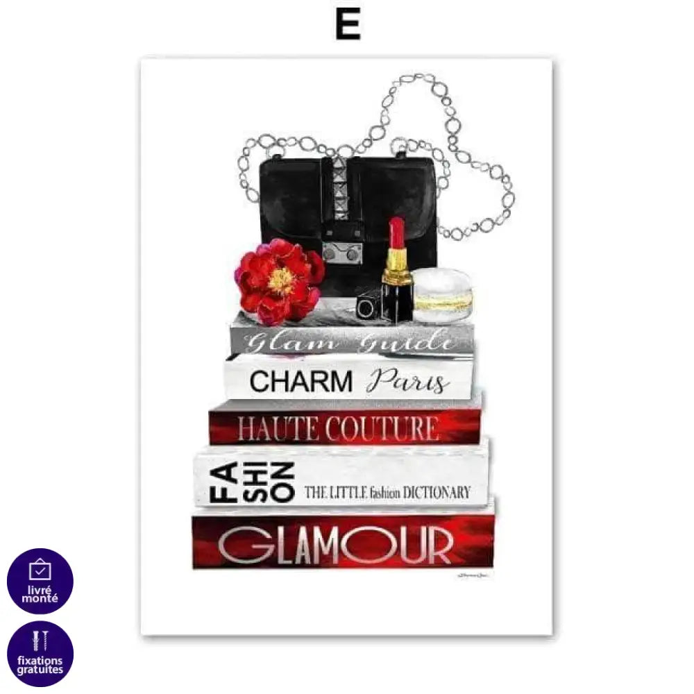 Tableau Fashion Tendance Rouge 8 Pièces - Montableaudeco