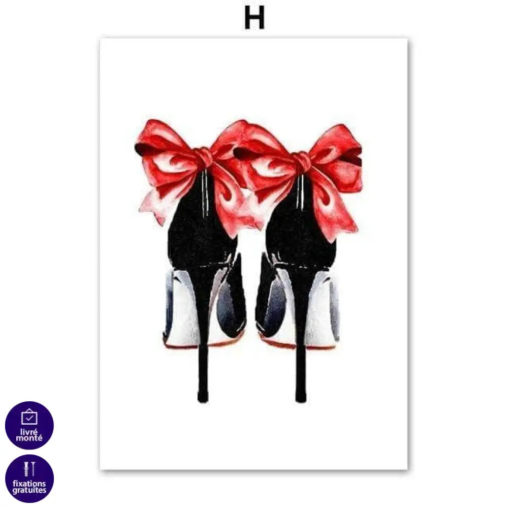 Tableau Fashion Tendance Rouge 8 Pièces - Montableaudeco