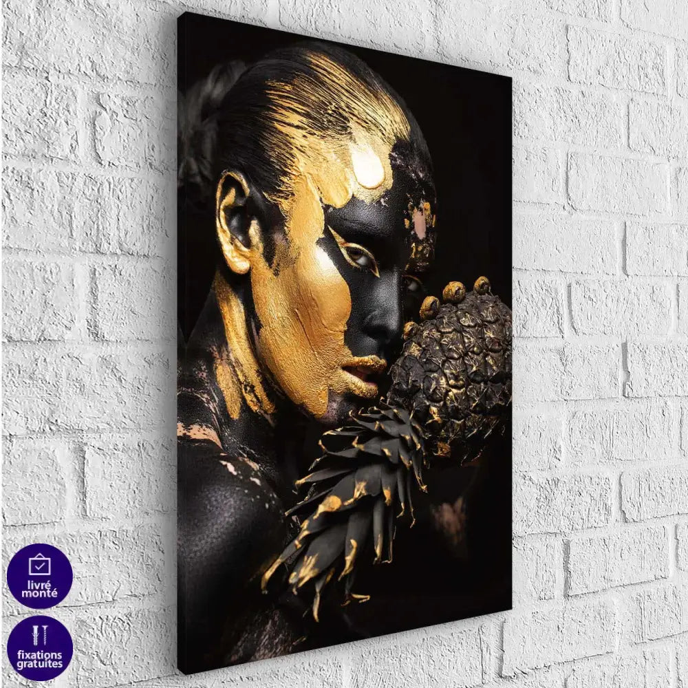 Tableau Fashion Une Femme en Or Collection 3 Pièces - Montableaudeco