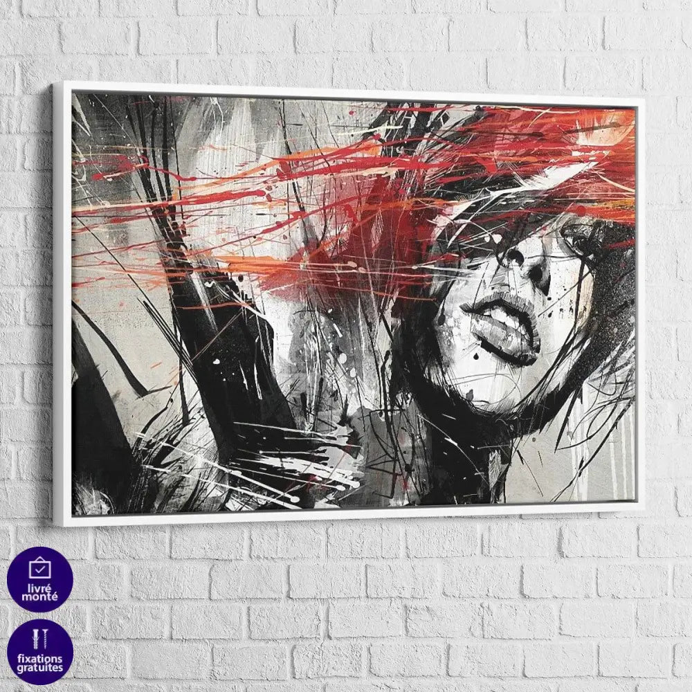 Tableau Femme Le Rouge sur le Noir - Montableaudeco