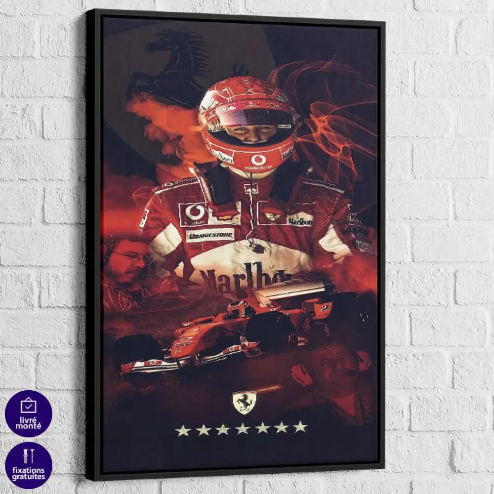 Tableau Ferrari et Schumacher  Symbiose de Vitesse
