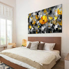 tableau abstrait fleur lumineuse point focal salon