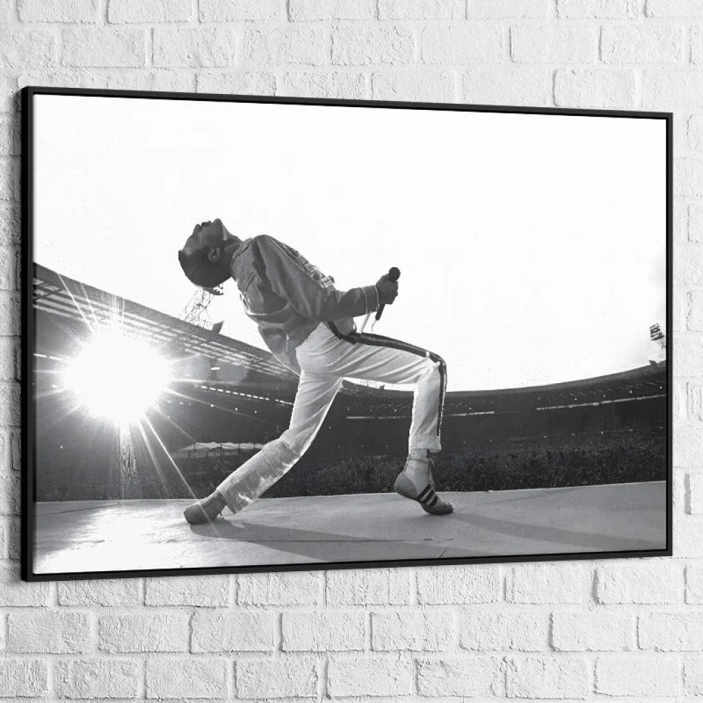 Tableau Freddie Mercury Wembley 40x60cm / Cadre noir Tableau Abstrait
