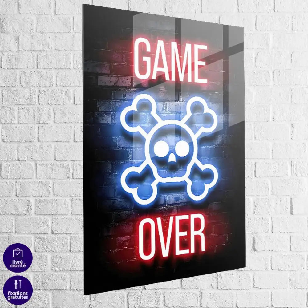 Tableau Gaming Game Over Néon c