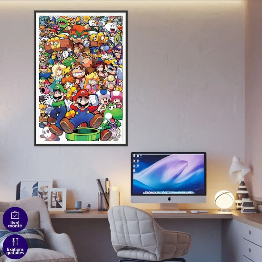 Tableau Gaming La Grande Famille de Mario c