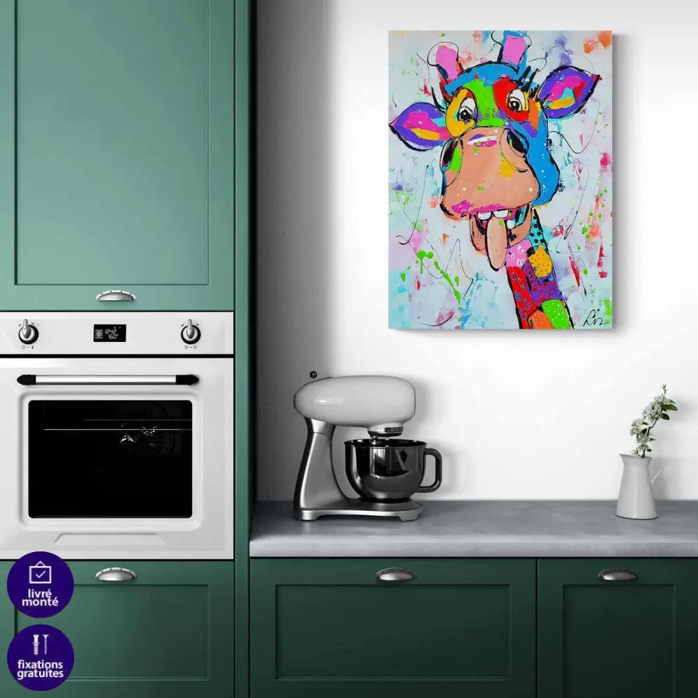 Tableau Girafe Colorée - Montableaudeco