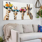 Tableau Girafe en Vacances 40x80cm / Toile tendue sur châssis Tableau Animaux