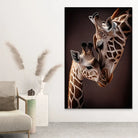 Décoration murale girafe et bébé - émotion naturelle et douceur africaine

