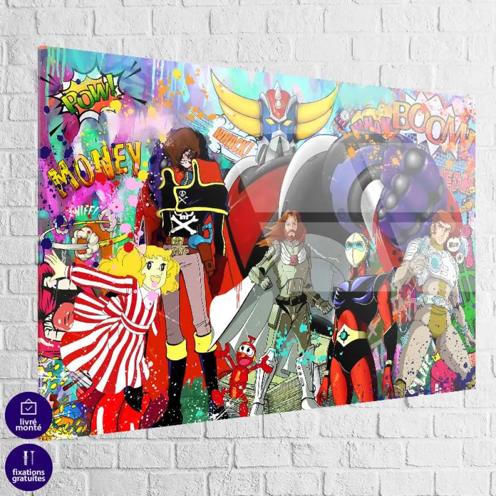 Tableau Goldorak et les amis 40x60cm / Plexiglas Tableau Animation