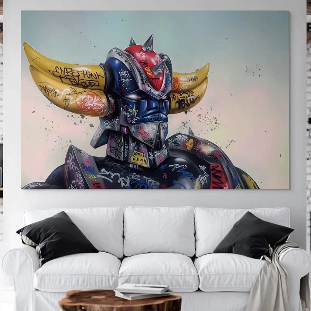 Tableau Goldorak Tags et Graffitis 40x60cm / Affiche sans cadre Tableau Animation