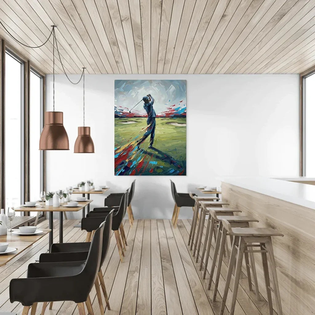 Tableau golf contemporain idéal pour déco salon ou bureau