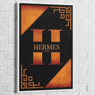 Tableau Hermès Rouge et Or 40x60cm / Cadre Blanc / Hermès Rouge Tableau Luxe