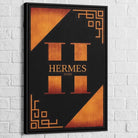 Tableau Hermès Rouge et Or 40x60cm / Cadre Noir / Hermès Rouge Tableau Luxe