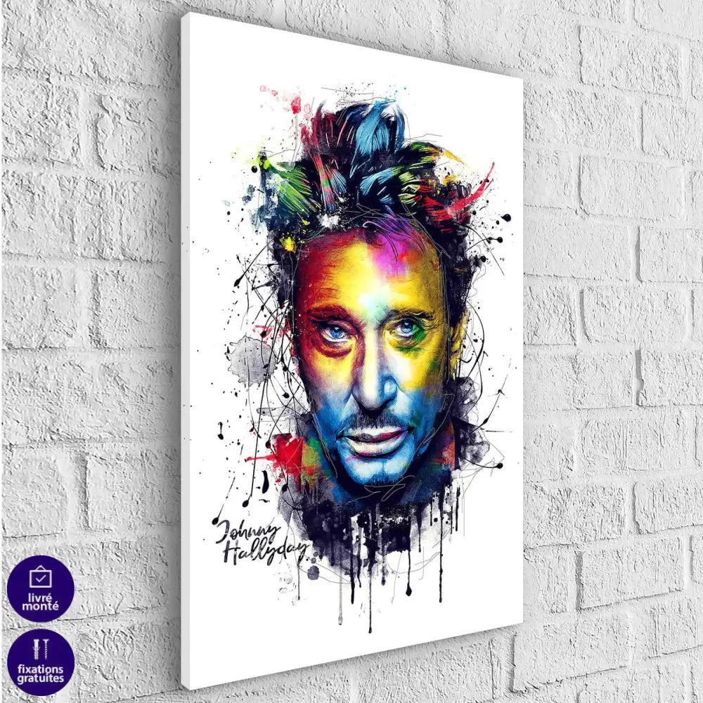 Tableau Johnny Hallyday Aquarelle - Montableaudeco