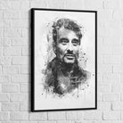Tableau Johnny Hallyday Le Noir et Blanc - Montableaudeco