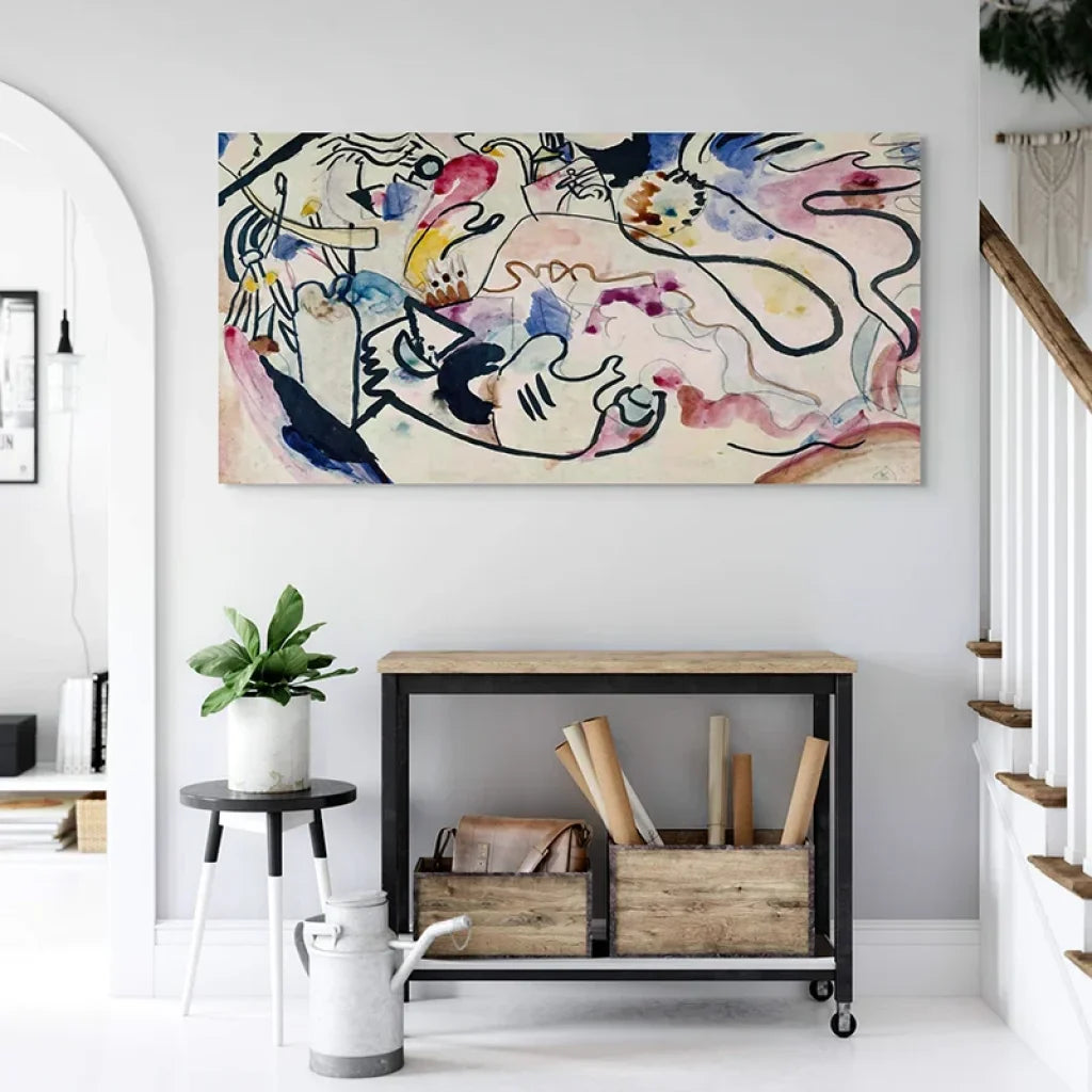 Palette douce, touches ocres et violettes, détail de l’œuvre