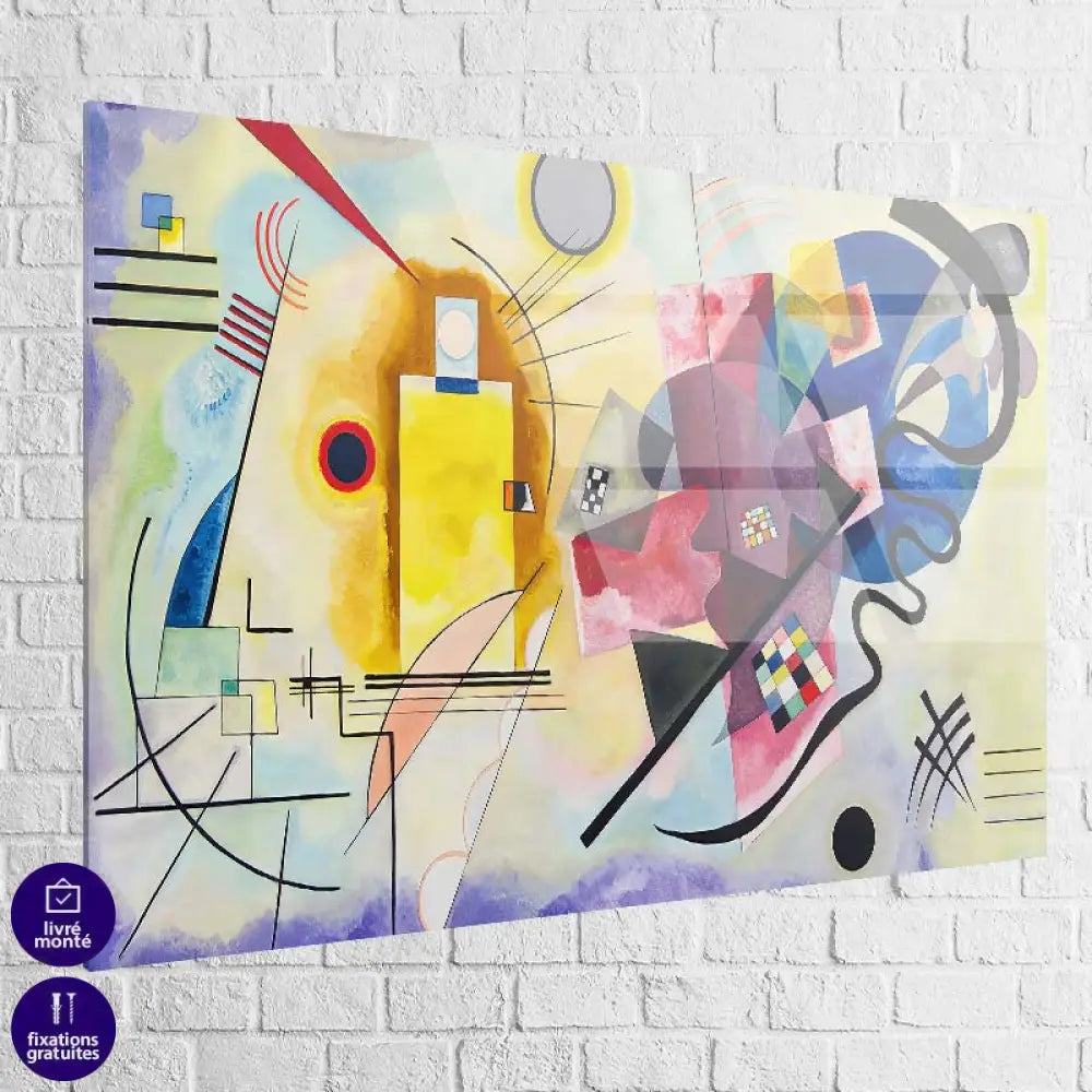 Tableau Kandinsky en acrylique plexiglas, couleurs profondes et brillantes