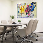 Toile tendue sur châssis, rendu galerie pour Jaune Rouge Bleu