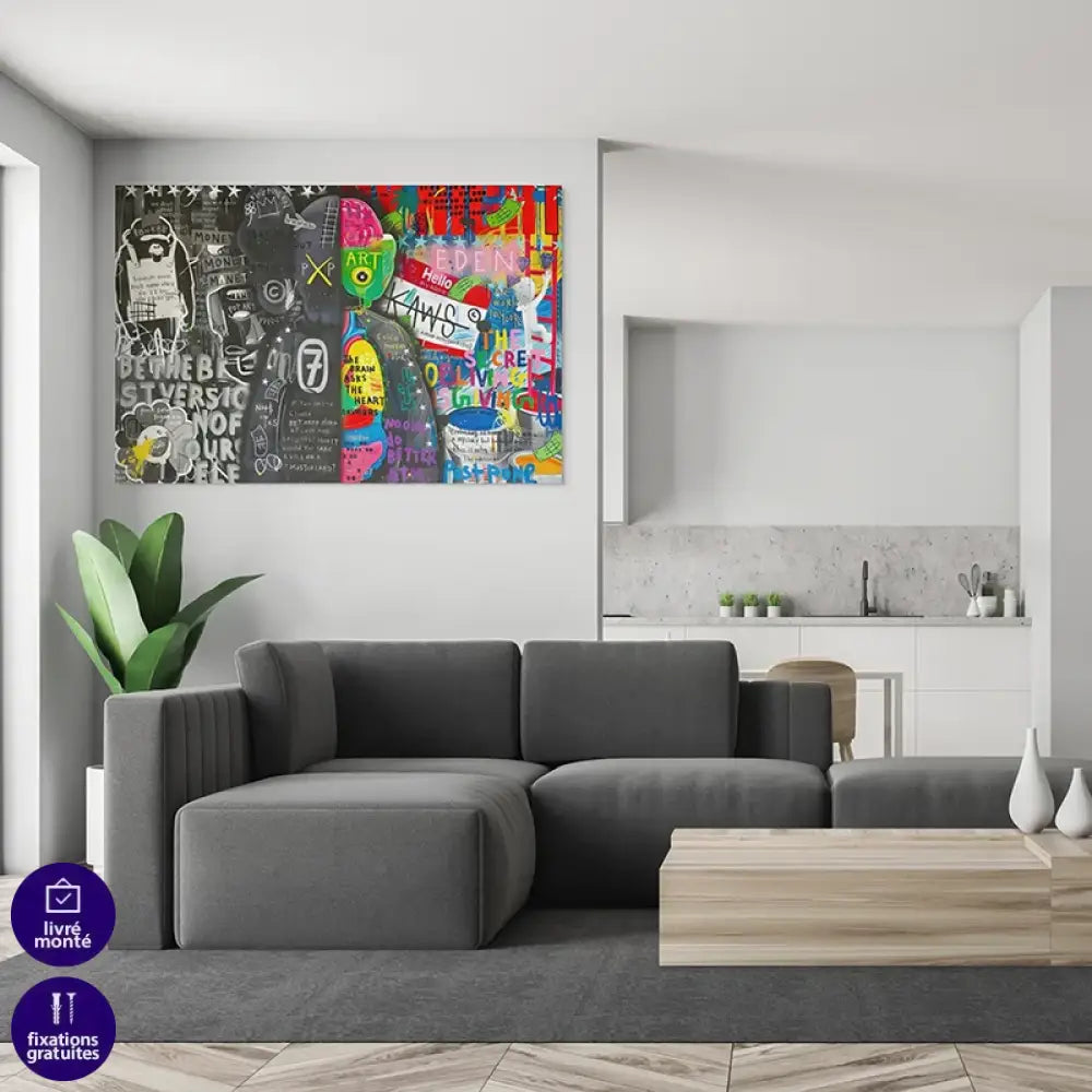 décoration murale kaws graffiti notes lettres et tags contemporains