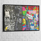 tableau kaws graffiti notes street art cadre noir