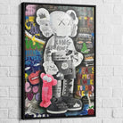 tableau kaws king of pop art avec cadre noir