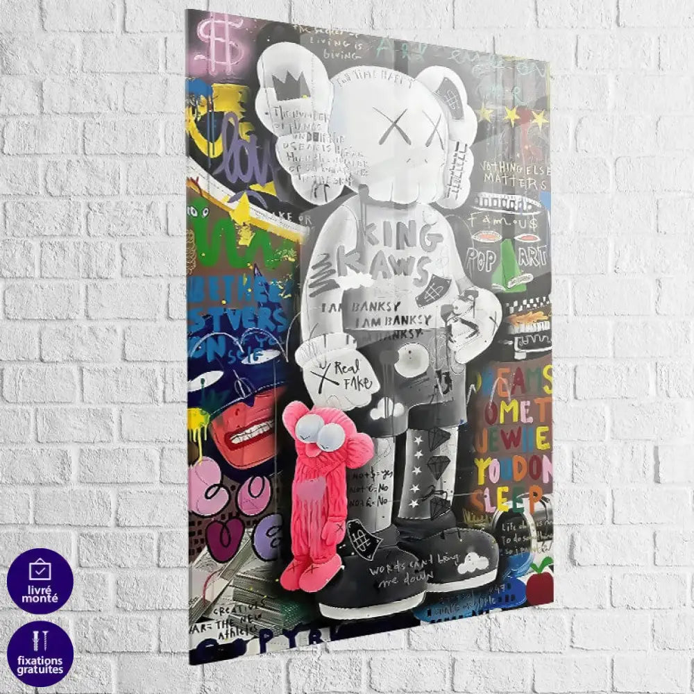 tableau kaws king of pop art en plexiglas