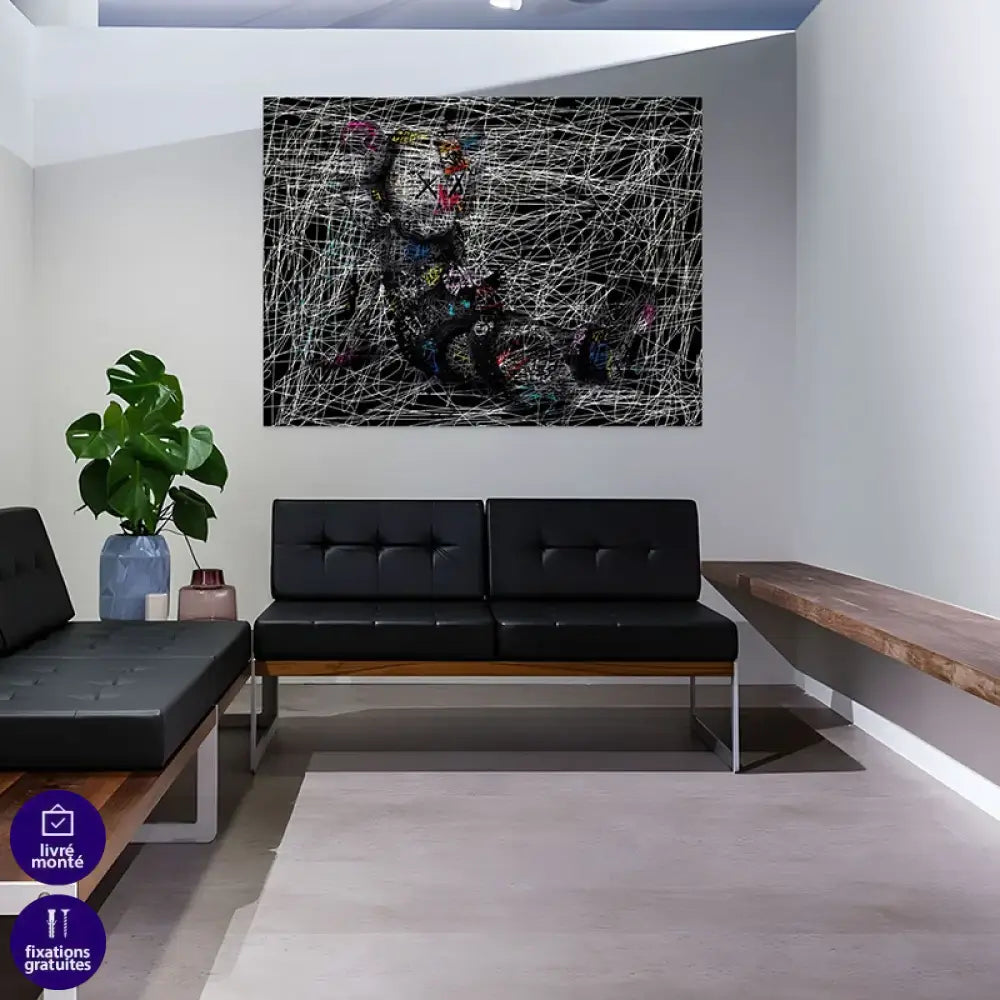 art mural moderne noir et blanc effet craie pour déco urbaine