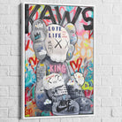 tableau kaws pop graff avec cadre blanc